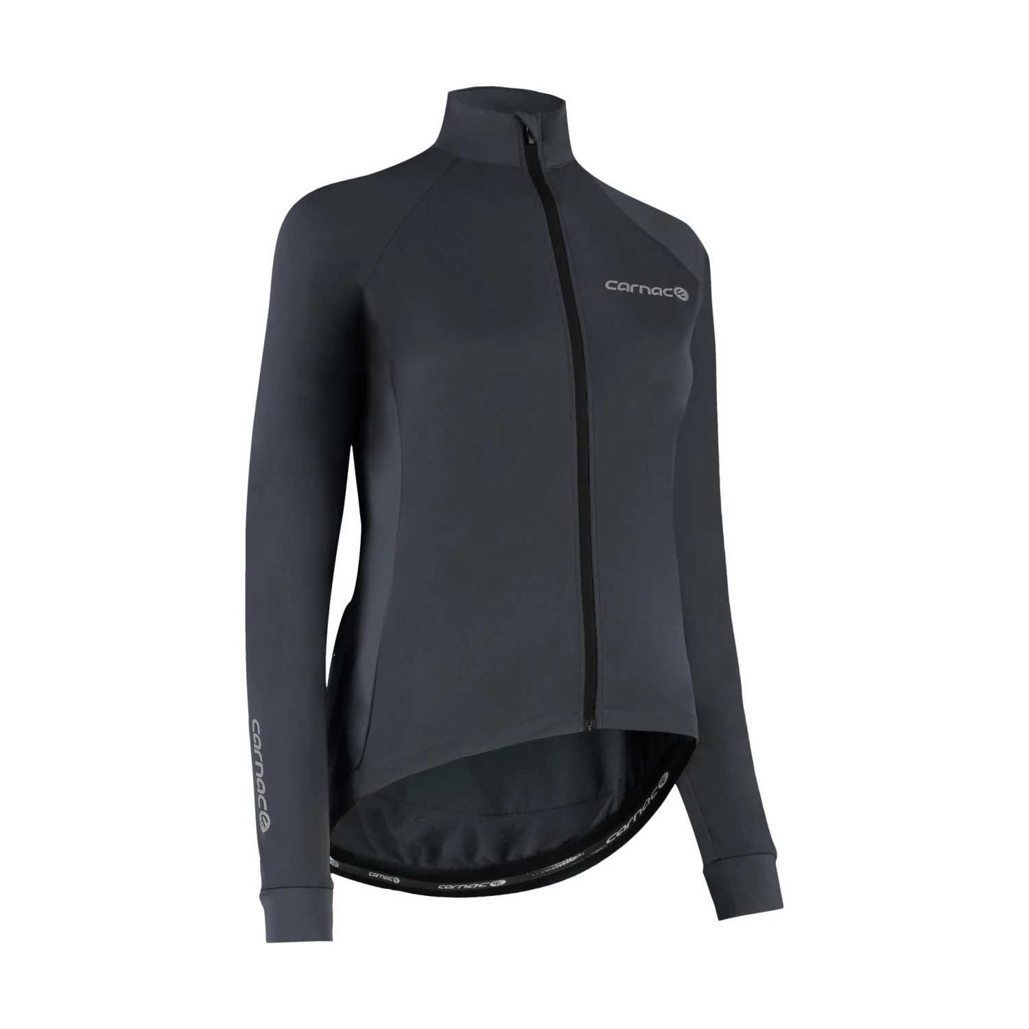 Carnac Women's Charcoal Long Sleeve Windproof Cycling Jersey - Image 3