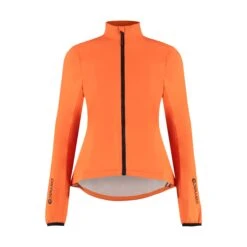 Carnac Women's Orange Waterproof Cycling Rain Jacket